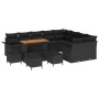 Conjunto de sofá de jardín 13 pcs Negro ratán sintético