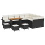 Conjunto de sofá de jardín 13 pcs Negro ratán sintético
