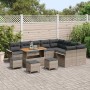 Conjunto de sofá de jardín 13 pcs Gris ratán sintético
