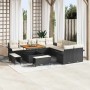 Conjunto de sofá de jardín 13 pcs Negro ratán sintético