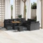 Conjunto de sofá de jardín 13 pcs Negro ratán sintético
