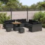 Conjunto de sofá de jardín 13 pcs Negro ratán sintético