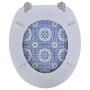 Asiento inodoro con tapa 2 uds MDF porcelana