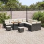 Conjunto de sofá de jardín 13 pcs Negro ratán sintético