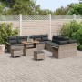Conjunto de sofá de jardín 13 pcs Gris ratán sintético