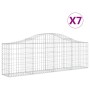 Gabion baskets 7 units, arched shape, iron, 200x30x60/80 cm by vidaXL, Pots and planters - Ref: Foro24-3145393, Price: 599,54...