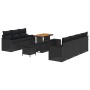 Conjunto de sofá de jardín 10 pcs Negro ratán sintético