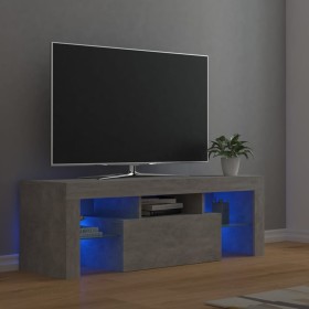 Mueble de TV con luces LED gris hormigón 120x35x40 cm