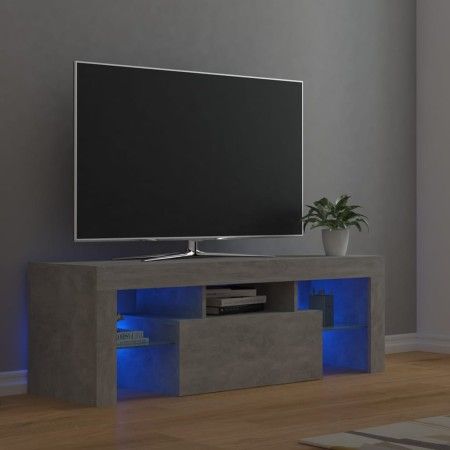 Mueble de TV con luces LED gris hormigón 120x35x40 cm de vidaXL, Muebles TV - Ref: Foro24-804350, Precio: 78,98 €, Descuento: %