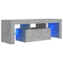 Mueble de TV con luces LED gris hormigón 120x35x40 cm de vidaXL, Muebles TV - Ref: Foro24-804350, Precio: 78,98 €, Descuento: %