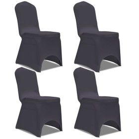 Elastischer Stuhlbezug 4 Einheiten anthrazitgrau von vidaXL, Abdeckungen - Ref: Foro24-131415, Preis: 20,58 €, Rabatt: %