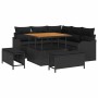 Conjunto de sofá de jardín 8 pcs Negro ratán sintético