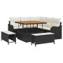 Conjunto de sofá de jardín 8 pcs Negro ratán sintético