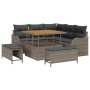 Conjunto de sofá de jardín 8 pcs Gris ratán sintético