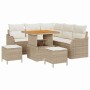 Conjunto de sofá de jardín 8 pcs Beige ratán sintético