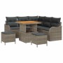 Conjunto de sofá de jardín 8 pcs Gris ratán sintético