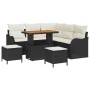 Conjunto de sofá de jardín 8 pcs Negro ratán sintético
