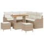 Conjunto de sofá de jardín 8 pcs Beige ratán sintético