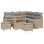 Conjunto de sofá de jardín 8 pcs Beige ratán sintético