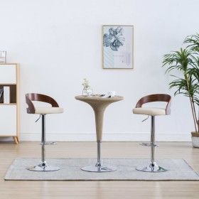 Küchenhocker 2 Stück Kunstleder gebogenes Holz creme von vidaXL, Küchenhocker - Ref: Foro24-283145, Preis: 269,85 €, Rabatt: %