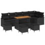 Conjunto de sofá de jardín 10 pcs Negro ratán sintético
