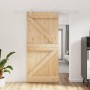 Puerta corredera con herrajes madera maciza de pino 95x210 cm de vidaXL, Puertas - Ref: Foro24-3203022, Precio: 217,30 €, Des...