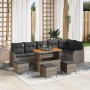 Conjunto de sofá de jardín 10 pcs Gris ratán sintético