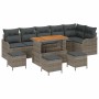 Conjunto de sofá de jardín 10 pcs Gris ratán sintético