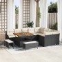 Conjunto de sofá de jardín 12 pcs Negro ratán sintético