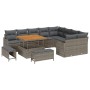 Conjunto de sofá de jardín 12 pcs Gris ratán sintético