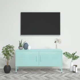 Mueble para TV de acero verde menta 105x35x50 cm Mueble para TV de acero verde menta 105x35x50 cm