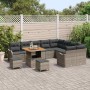 Conjunto de sofá de jardín 12 pcs Gris ratán sintético