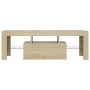 Mueble de TV con luces LED roble Sonoma 120x35x40 cm de vidaXL, Muebles TV - Ref: Foro24-804349, Precio: 76,02 €, Descuento: %