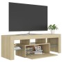 Mueble de TV con luces LED roble Sonoma 120x35x40 cm de vidaXL, Muebles TV - Ref: Foro24-804349, Precio: 76,02 €, Descuento: %