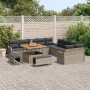 Conjunto de sofá de jardín 13 pcs Gris ratán sintético