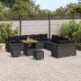Conjunto de sofá de jardín 13 pcs Negro ratán sintético