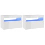 Muebles de TV con luces LED 2 uds blanco brillante 60x35x40 cm de vidaXL, Muebles TV - Ref: Foro24-804422, Precio: 78,37 €, D...