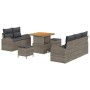 Conjunto de sofá de jardín 8 pcs Gris ratán sintético