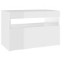 Muebles de TV con luces LED 2 uds blanco brillante 60x35x40 cm de vidaXL, Muebles TV - Ref: Foro24-804422, Precio: 78,37 €, D...