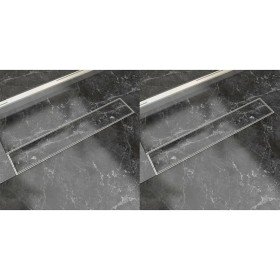 Desagüe ducha lineal 2 pzs burbuja 630x140 mm acero inoxidable