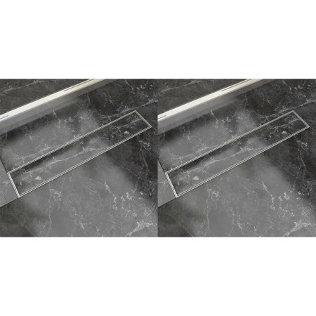 Desagüe ducha lineal 2 pzs burbuja 630x140 mm acero inoxidable