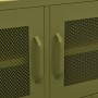Mueble de TV verde oliva 105x35x50 cm acero