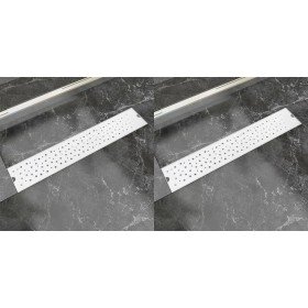 Desagüe ducha lineal 2 pzs burbuja 630x140 mm acero inoxidable