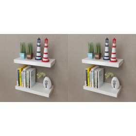 Estantes de pared 4 unidades blanco 40 cm