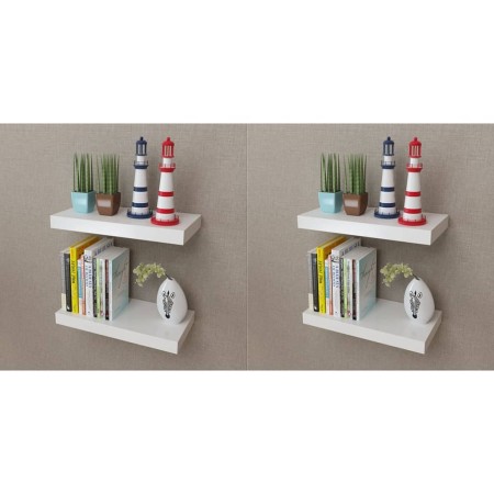 Estantes de pared 4 unidades blanco 40 cm