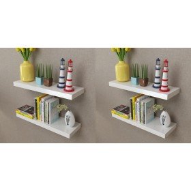 Estantes de pared 4 unidades blanco 60 cm