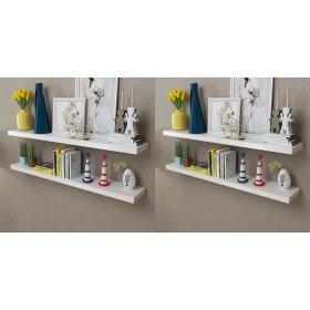Estantes de pared 4 unidades blanco 120 cm