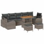Conjunto de sofá de jardín con cojín 10 pcs Gris Poliratán