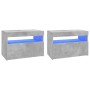 TV-Schränke mit LED-Leuchten 2 Stück betongrau 60x35x40 cm von vidaXL, TV-Möbel - Ref: Foro24-804418, Preis: 73,30 €, Rabatt: %