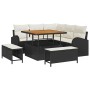 Conjunto de sofá de jardín con cojín 8 pcs Negro Poliratán